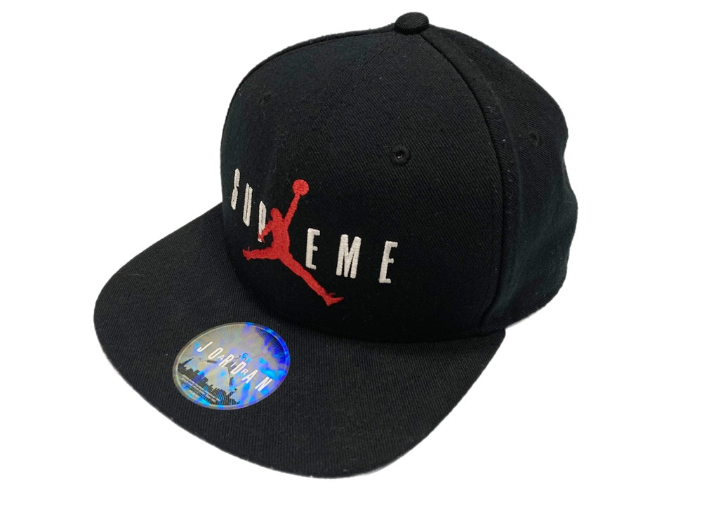 国内正規◆15FW シュプリーム ジョーダン ロゴキャップ 帽子 黒