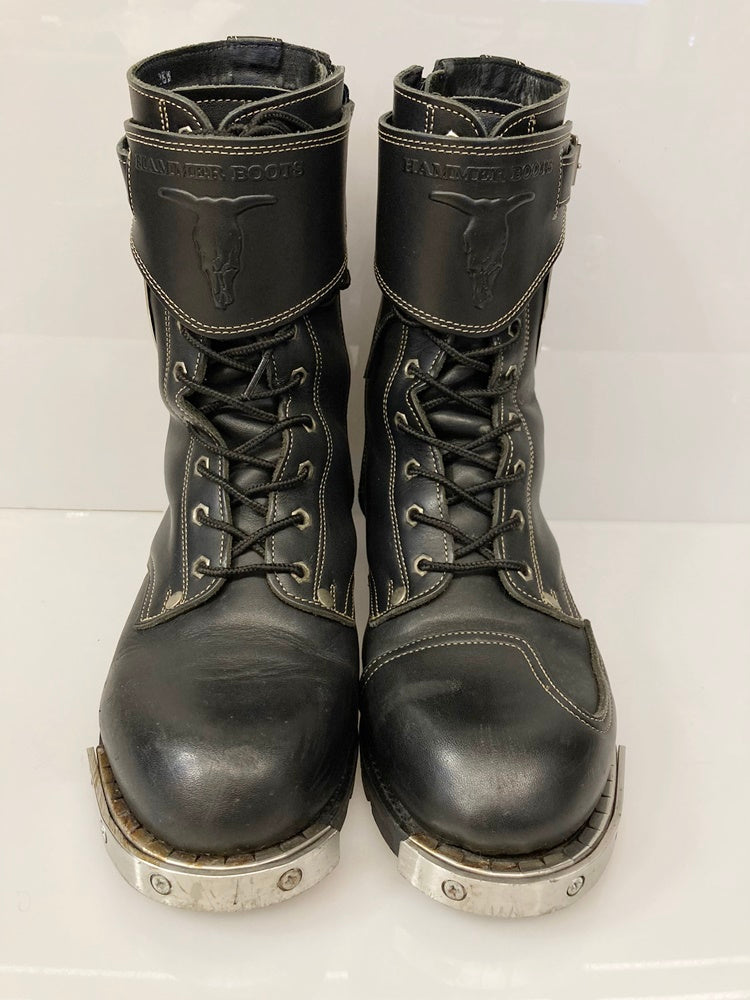 カドヤ KADOYA HAMMER BOOTS ハンマーブーツ ブラック系 黒 プレート シルバー系 ジップ ブーツ NO45120BK