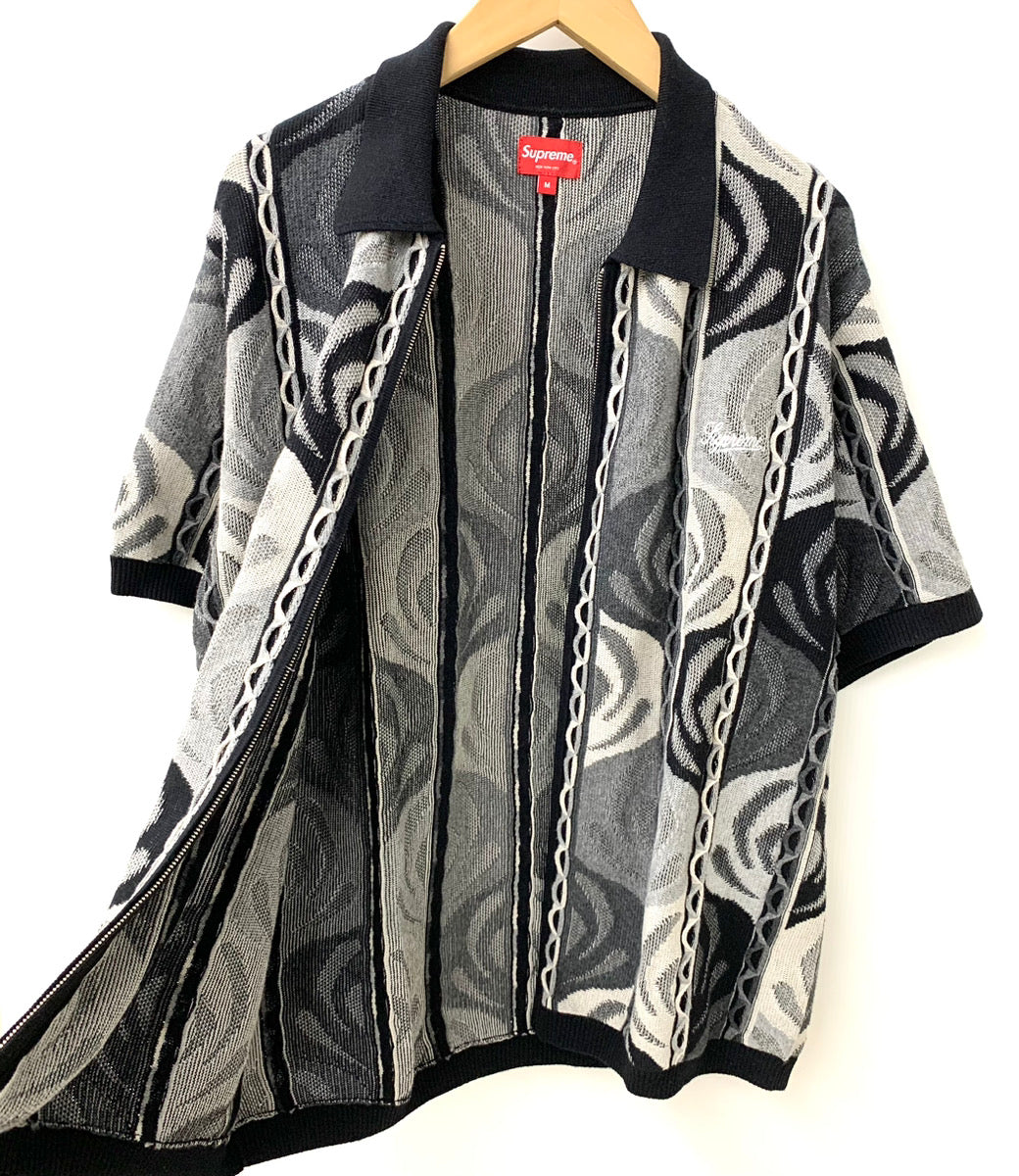 シュプリーム SUPREME アブストラクト テクスチャ ジップ アップ ポロ Abstract Textured Zip Up Polo ポロシャツ  ロゴ マルチカラー Mサイズ 201MT-1644 | 古着通販のドンドンサガール