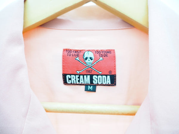 クリームソーダ CREAM SODA CS テープシャツ 半袖シャツ ロカビリー  PD19SH-03 半袖シャツ 刺繍 ピンク Mサイズ 101MT-546