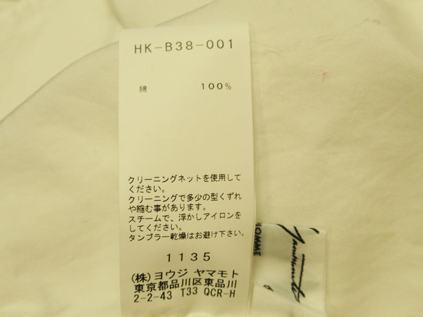 Yohji Yamamoto POUR HOMME 17AW ヨウジヤマモト 長袖 シャツ ホワイト メンズ size 1