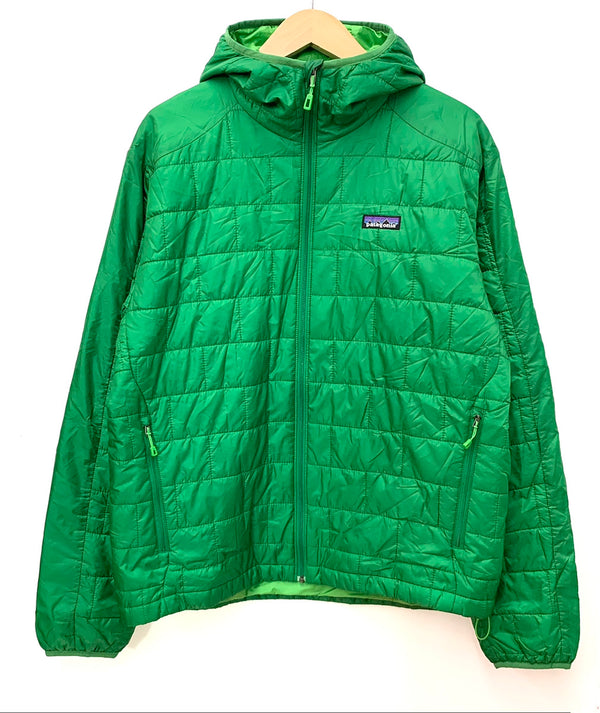 パタゴニア PATAGONIA ナノパフフーディ プリマロフト PRIMALOFT 84220FA12/ ジャケット ロゴ グリーン Mサイズ 201MT-1738