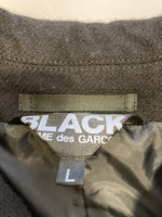 コムデギャルソン COMME des GARCONS BLACK COMME des GARCONS 19AW ステンカラーコート ロングコート 黒 ブラック ウール  1D-C001 ジャケット 無地 ブラック Lサイズ 101MT-475