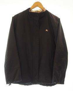 バーバリー Burberry GOLF ゴルフ ブルゾン バーバリーチェック 刺繍 ジャケット ワンポイント ブラック Lサイズ 101MT-80