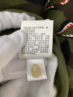 アベイシングエイプ A BATHING APE Camo Shark Full Zip Hoodie ジップアップ フーディー カモ柄 シャーク パーカー 001ZPH301009X パーカ 総柄 カーキ Lサイズ 201MT-511