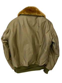 ヒューストン HOUSTON フライトジャケット ミリタリージャケット B15A 5503 アウター ブルゾン カーキ系 プリントロゴ 日本製 サイズ38 ジャケット ロゴ カーキ 101MT-1293