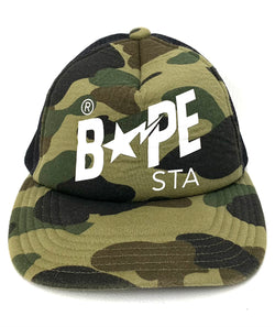 【中古】ア ベイシング エイプ A BATHING APE ベイプ BAPE ファーストカモ 1st camo 帽子 メンズ帽子 ハット ロゴ カーキ 201goods-229