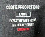 クーティー COOTIE production executed with pride MY LIFE MY RULES ビッグシルエット ロンT ロゴ ブラック Lサイズ 201MT-2120