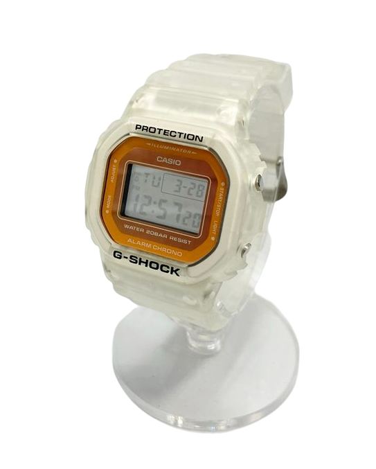ジーショック G-SHOCK カシオ CASIO スケルトン × 蛍光色カラー スクエアモデル デジタル カレンダー DW-5600LS メンズ腕時計オレンジ  101watch-49 古着通販のドンドンサガール
