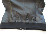 DIESEL ディーゼル パンチングレザー  裏地メッシュプリント フーデッド ジャケット ブルゾン 上着 黒×ネオンイエロー ブラック メンズ サイズL (TP-876)