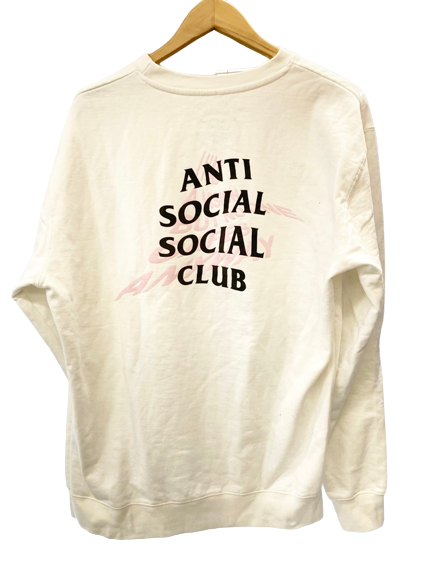 アンチソーシャルソーシャルクラブ ANTI SOCIAL SOCIAL CLUB AntiSocialSocialClub スウェット トレーナー  トップス 裏起毛 白 ホワイト プリント ロゴ スウェット プリント ホワイト Lサイズ 101MT-498