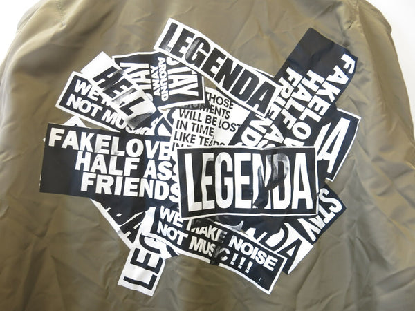 LEGENDA レジェンダ ブルゾン カーキ オレンジ ジップ ジャケット JKT フリー LEJ127-570 ナイロン MA-1 バックプリント ロゴ メンズ