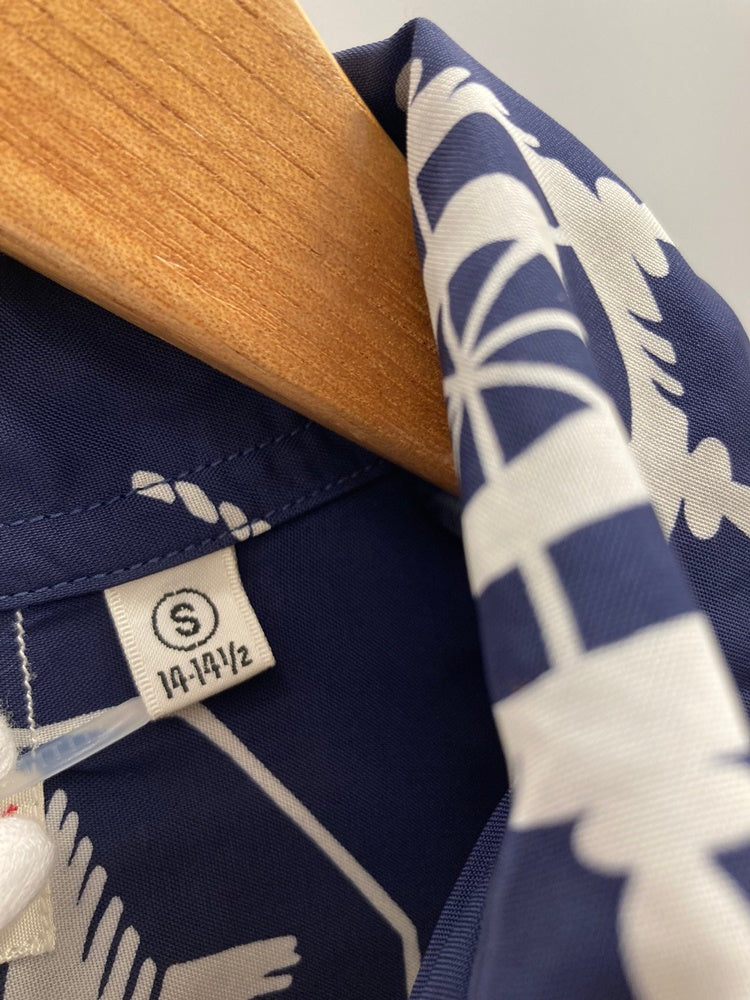 【希少デザイン】SUNSURF サンサーフ アロハシャツ 総柄 ネイビー 半袖