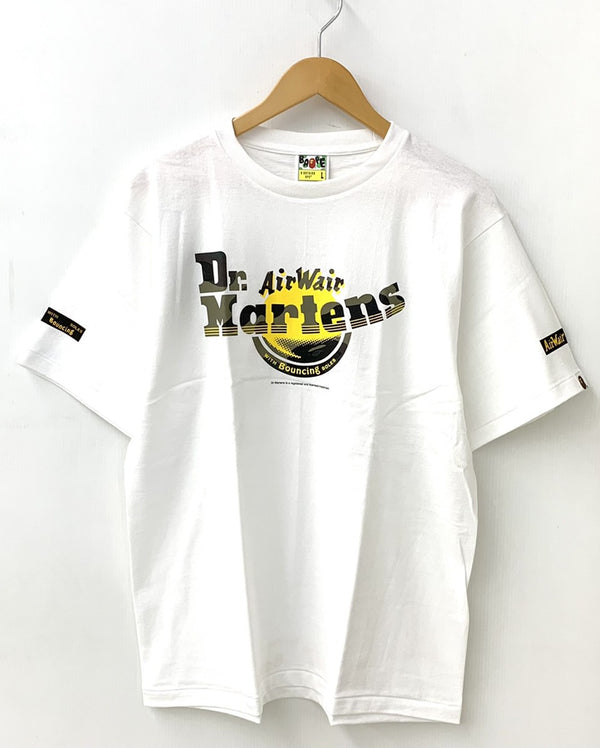 アベイシングエイプ A BATHING APE × ドクターマーチン Dr.Martens ロゴ Tee Tシャツ プリント ホワイト Lサイズ 201MT-816