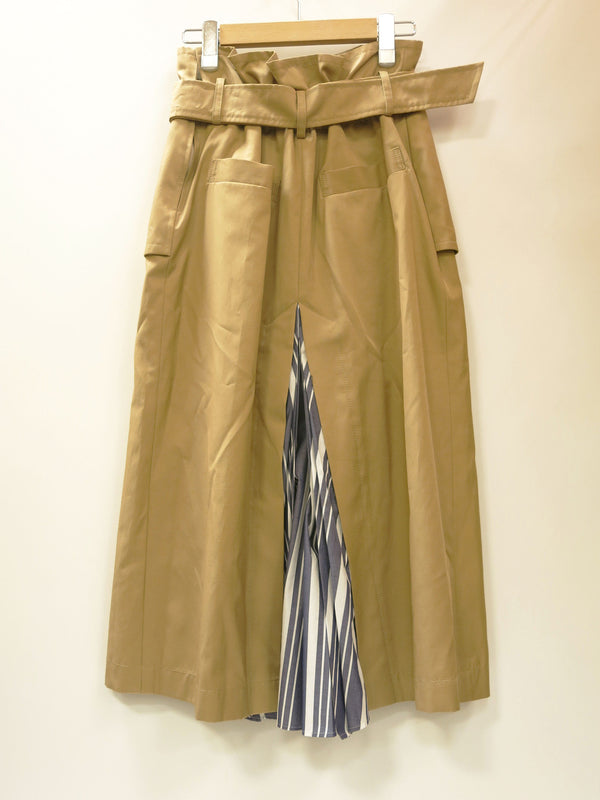 【中古】RE LEAN レリーン フロントボタン スカート ベルト付き レディース ベージュ系