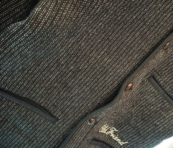ギャングスタービル GANGSTERVILLE GLAD HAND グラッドハンド  ロゴ刺繍 ウールジャケット  日本製 黒系 ジャケット 刺繍 ブラック Sサイズ 101MT-228