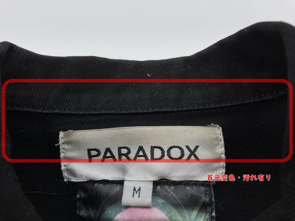 パラドックス PARADOX 袖レザー 切り替え ブラックデニムジャケット メンズ トップス アウター ライトアウター 黒 ジャケット 無地 ブラック Mサイズ 101DMT-266