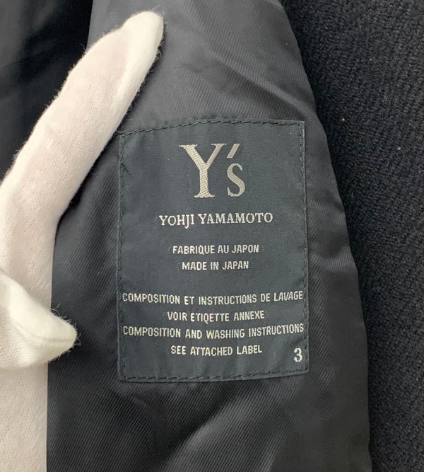 ワイズ Y's ヨウジヤマモト Yohji Yamamoto ウール チェスター ロングコート サイズ3 1066 YY-CO1-143 コート 無地 ブラック 201MT-1457