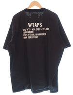 ダブルタップス W)taps WTAPS SMOCK SS スモック プルオーバーシャツ バックプリント 半袖カットソー トップス 黒 日本製 201GWDT-SHM02 サイズ03 Tシャツ プリント ブラック 101MT-982
