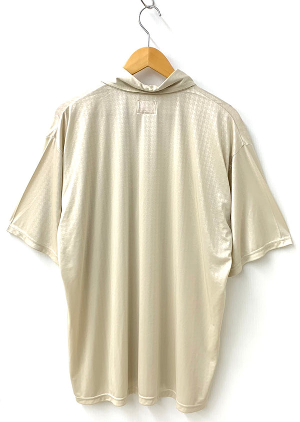 エヴィス EVISU 半ポロ 千鳥柄 ロゴ サイズ4 日本製 半袖ポロシャツ 刺繍 ベージュ 201MT-1322