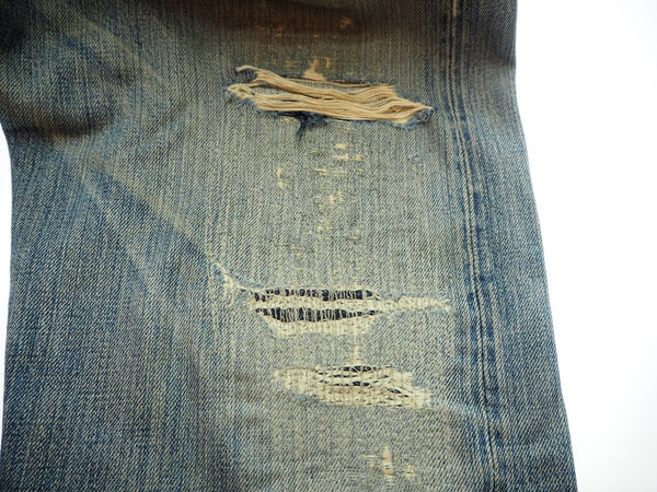 リーバイス Levi's LEVI'S 501XX ジーンズ ダメージデニム ボトムス ボタンフライ 赤耳 555 BIGE アメリカ製 サイズW35×L36 デニム 無地 ブルー 101MB-90