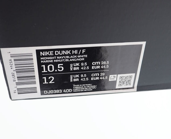 ナイキ NIKE DUNK HI / F FRAGMENT DESIGN TOKYO MIDNIGHT NAVY BLACK-WHITE ダンク ハイ フラグメント デザイントーキョー ミッドナイトネイビー ブラック-ホワイト DJ0383-400  メンズ靴 スニーカー ネイビー 28.5cm 101-shoes553