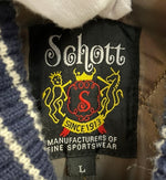 ショット SCHOTT VARSITY JACKET バーシティジャケット スタジャン 紺 3132069 ジャケット 刺繍 ネイビー Lサイズ 101MT-1477