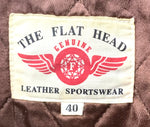 フラットヘッド THE FLAT HEAD 牛革 ダウンベスト ベスト ロゴ グレー 40サイズ 201MT-1923