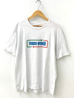 ワコマリア WACKO MARIA TRans-WORld ロゴ クルーネック Tシャツ プリント ホワイト Lサイズ 201MT-1008