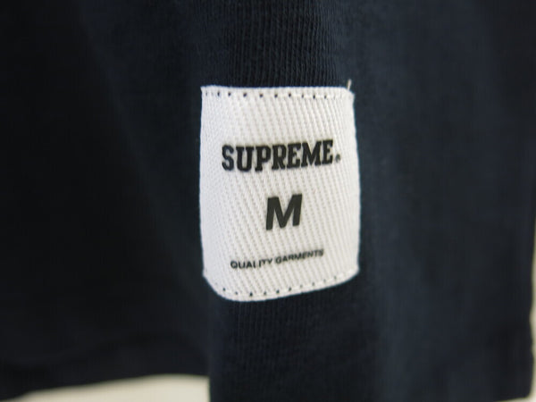 Supreme シュプリーム 17FW Tシャツ  Dotted Arc Top ドットアークトップＴシャツ綿100％ コットン New York City 刺繍 ロゴ  ネイビー 紺 半袖 トップス 袋付き サイズM メンズ (TP-795)