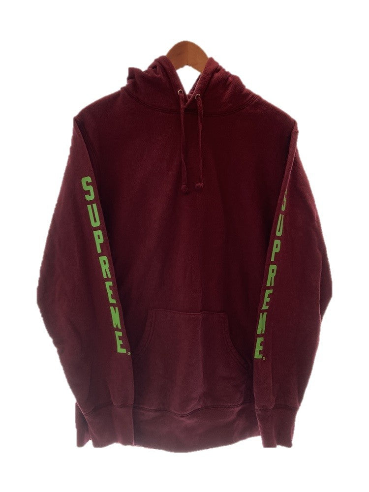 シュプリーム SUPREME 16ss SUPREME x ANTIHERO Hooded Sweatshirt BURGUNDY アンチヒーロー  フーディ スウェットシャツ 長袖 パーカー バーガンディ系×蛍光グリーン系カラー 袖ロゴ フードロゴ パーカ プリント ワインレッド Mサイズ ...