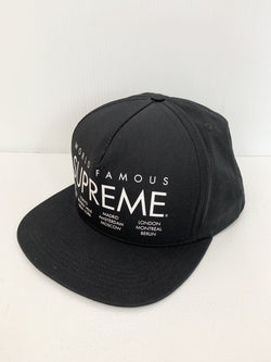 【中古】シュプリーム SUPREME 15SS World Famous Logo Cap 帽子 メンズ帽子 キャップ ロゴ ブラック 201goods-75