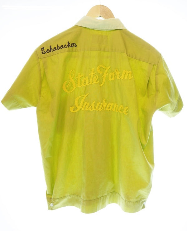 ダンブルック DUNBROOKE ボーリングシャツ 半袖 トップス メンズ ライトグリーン系カラー  半袖シャツ 刺繍 グリーン Lサイズ 101MT-802