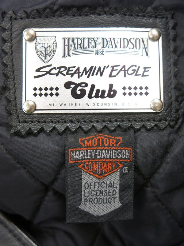 ハーレーダビットソン Harley Davidson × SCREAMIN EAGLE イーグル ライダース ダブルライダース レザージャケット 黒  ジャケット 無地 ブラック 101MT-188