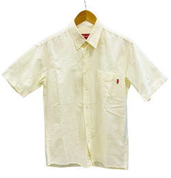シュプリーム SUPREME S/S Shirt 半袖 シャツ 綿100％ 無地 ライトイエロー系 ボタン  半袖シャツ ロゴ イエロー Mサイズ 101MT-1568