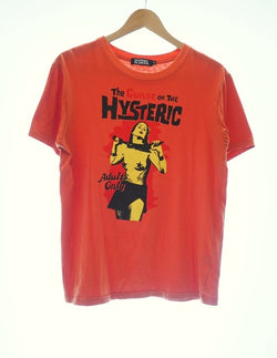 ヒステリックグラマー HYSTERIC GLAMOUR ロゴ 綿100％ Tシャツ プリント オレンジ Mサイズ 101MT-70