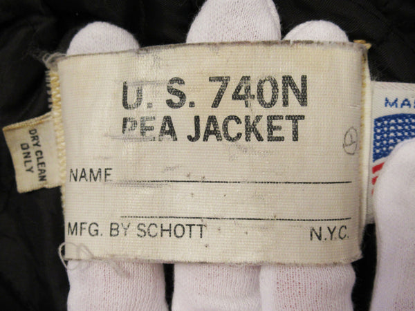 schott ショット U.S. 740 PEA COAT ダブル ピーコート アメリカ製 ブラック メンズ サイズ36 (TP-577)