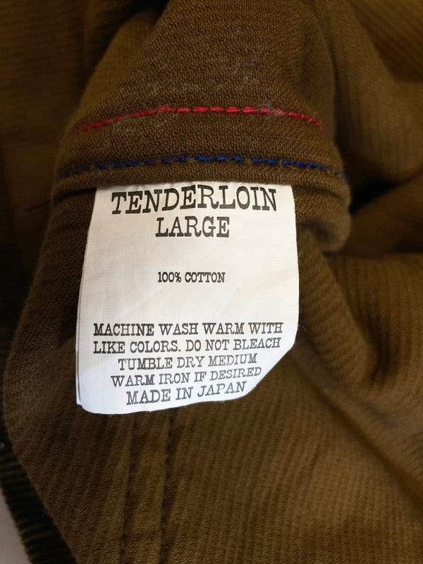 テンダーロイン TENDERLOIN ノーカラー コーディロイ ジャケット Made in JAPAN  ジャケット 無地 ブラウン Lサイズ 101MT-1889