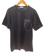 マルニ MARNI Tシャツ ポケット トップス クルーネック チェック ブラック 黒 Made in ITALY 半袖 サイズ46 Tシャツ ワンポイント ブラック 101MT-678