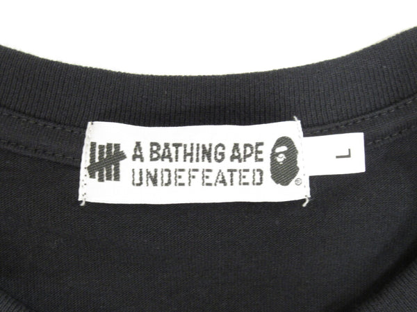 A BATHING APE ア ベイシング エイプ BAPE ベイプ × UNDEFEATED アンディフィーテッド APE HEAD TEE プリント Tシャツ ブラック サイズL メンズ (TP-819)