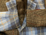 ステューシー STUSSY STUSSY × Harris Tweed ハリスツイード テーラードジャケット ウールジャケット チェック ブルー系 青  ジャケット チェック ブルー Sサイズ 101MT-1352