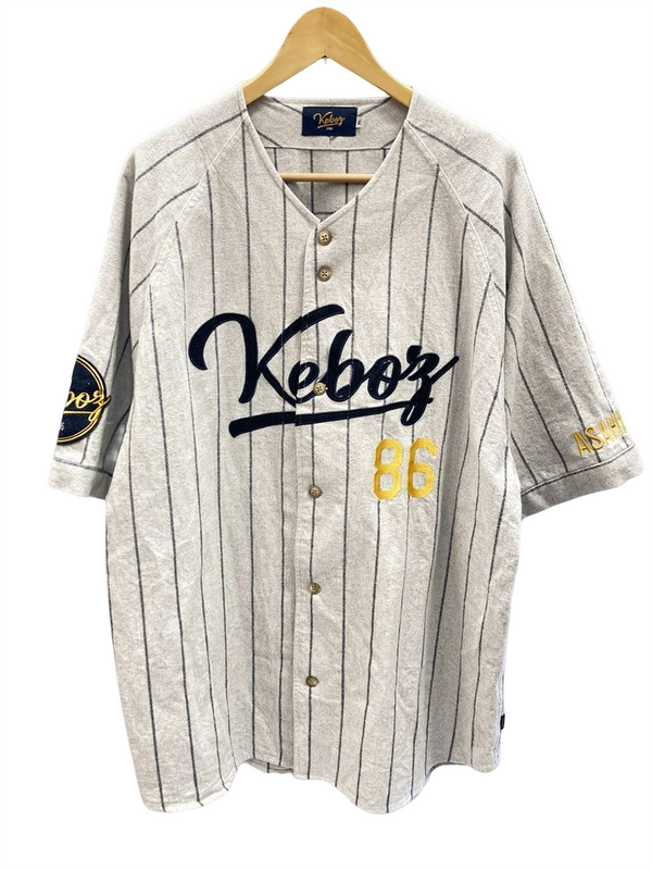 ケボズ KEBOZ POPUP JAPAN TOUR 2021 FREAK’S STORE BASEBALLL SHIRT ベースボール シャツ セットアップ グレー系 ストライプ 213-1037 / 213-1434 スーツ・セットアップ グレー LLサイズ XL 101MB-336