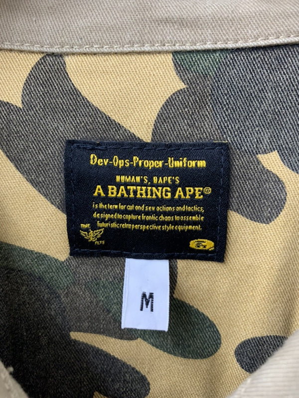 アベイシングエイプ A BATHING APE  ファティーグジャケット 1stカモ ミリタリー シャツ ポケット 1930-140-017 ジャケット カモフラージュ・迷彩 ベージュ Mサイズ 201MT-776