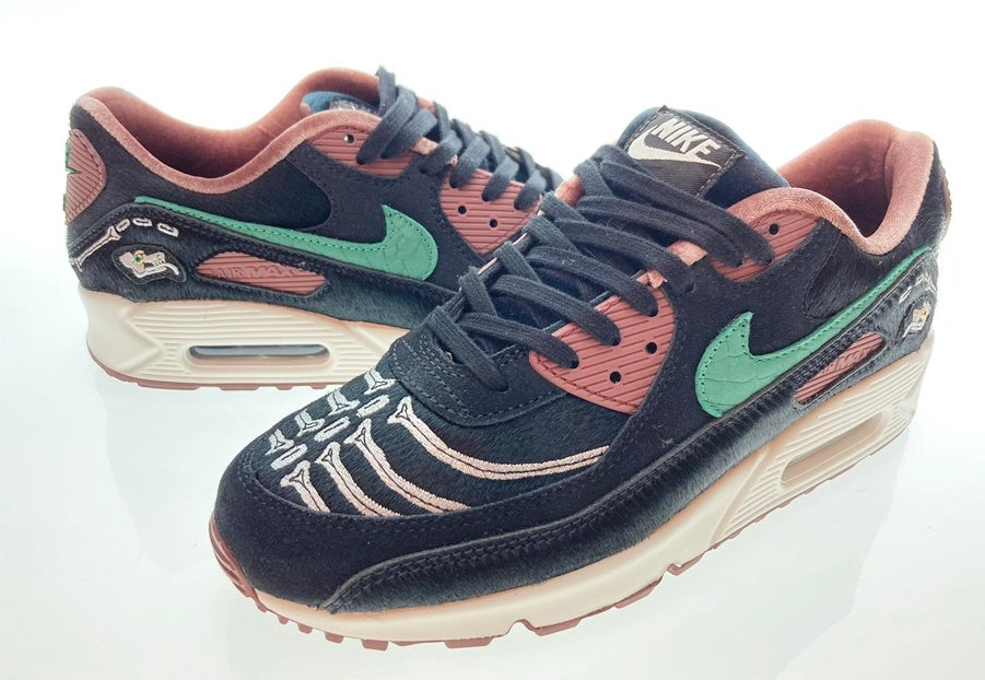 ナイキ NIKE W AIR MAX 90 SE BLACK/GREEN NOISE-SAIL-VELVET BROWN