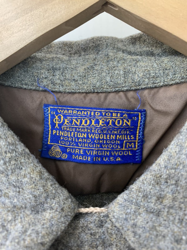 ペンドルトン PENDLETON 70年代 ピュアバージンウール100％ シャツ USA製 長袖シャツ 無地 ブラウン Mサイズ 201MT-464