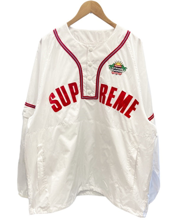 シュプリーム SUPREME Snap-Off Sleeve L/S Baseball Top White 22SS 白 赤  XL トップスその他 ロゴ ホワイト LLサイズ 101MT-1853