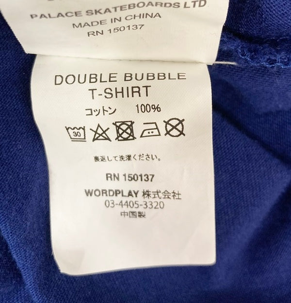 パレス PALACE DOUBLE BUBBLE T-SHIRT ダブル バブル Tシャツ SS19 半袖 トップス ネイビー系 ブルー系 Tシャツ プリント ネイビー Mサイズ 101MT-830