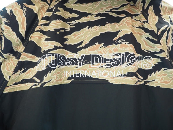 ステューシー STUSSY タイガーカモジャケット ナイロンパーカー アウター 上着 黒 ジャケット カモフラージュ・迷彩 ブラック Mサイズ 101MT-156