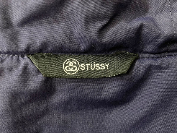 ステューシー STUSSY ブルゾン ジャケット フード ロゴ ネイビー系 紺 プリントロゴ ワンポイント  ジャケット ワンポイント ネイビー Mサイズ 101MT-1225