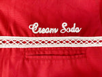 クリームソーダ CREAM SODA 半袖 シャツ 刺繍 ロゴ レース レッド系 赤 ボタン 半袖シャツ 刺繍 レッド Mサイズ 101MT-932